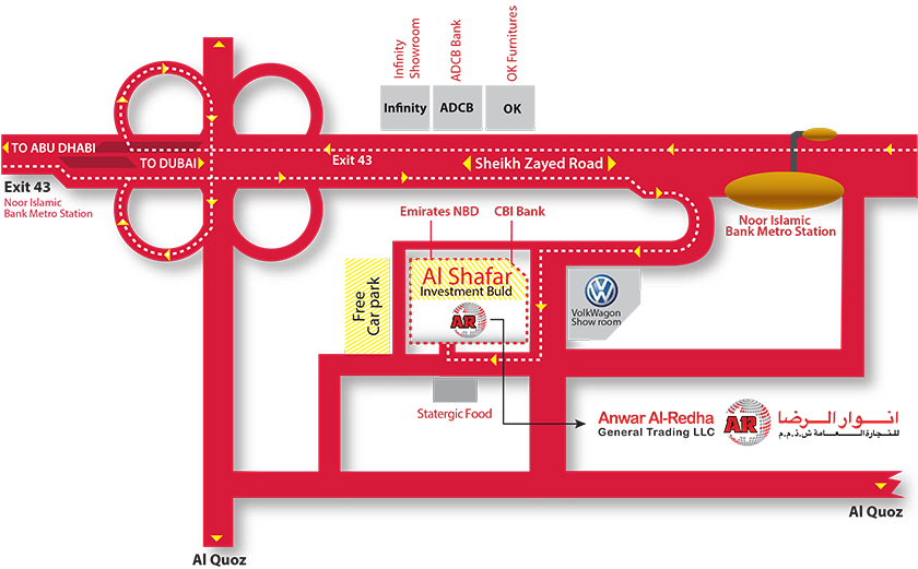 Nissan showroom dubai map
